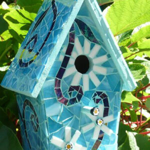 Blues Mosaic Birdhouse