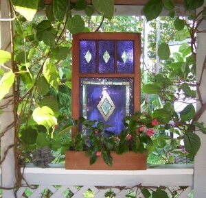 Stained Glass Mosaic Reclaimed Window Flower Box
